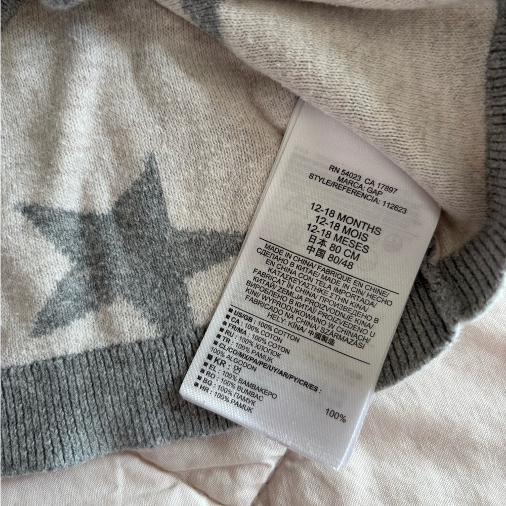 Baby Gap Girls' Stars Sweater Dress‎ Size 12-18M - Picture 4 of 4